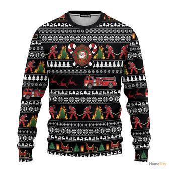 3D Santa Village Firefighter Ugly Sweater - Best Gift For Christmas | Favorety AU