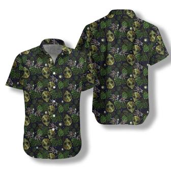 Ailen Hawaiian Shirts, Alien And Spider In Night Tropical Forest, Monstera Leaves Aloha Shirts For Summer - Perfect Gift For Men, Friends, Family - Seseable