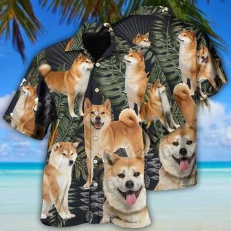 Akita Inu Hawaiian Shirts - Akita, Tropical Leaf Hawaiian Shirt For Summer - Perfect Gift For Men, Akita Lovers, Dog Lovers, Friends, Family - Seseable