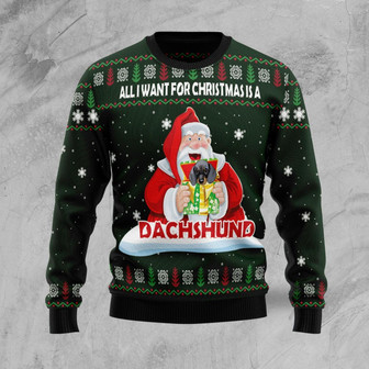 All I Want For Chirtsmas Is A Dachshund Gift Ugly Sweater - Thegiftio UK