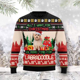 All I Want For Christmas Is Labradoodle More Time Funny Ugly Sweater - Thegiftio UK