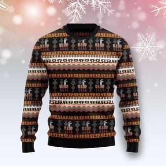 Alpaca Pattern Brown Funny Ugly Sweater For Men And Women - Thegiftio UK