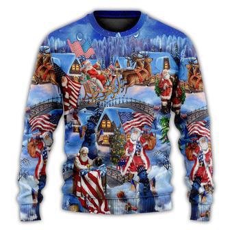 America Christmas Patriotic Santa Claus Ugly Christmas Sweaters | Favorety