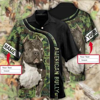 American Bully Custom Name Hawaiian Shirts - American Bully Camo Personalized Hawaiian Shirt For Summer - Perfect Gift For Dog Lovers, Friends, Family - Seseable