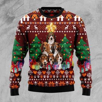 Animal Basset Hound Pine Tree Ugly Christmas Sweater | Favorety UK