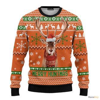 Animal Deer Merry Huntmas Ugly Christmas Sweater | Favorety CA