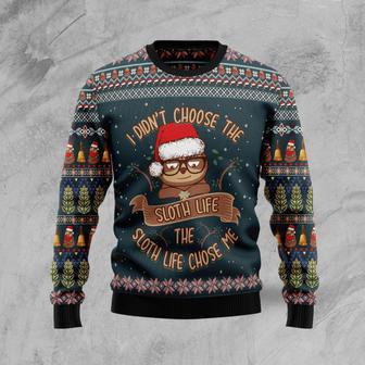 Animal I Didn't Choose The Sloth Life Ugly Christmas Sweater | Favorety UK