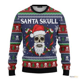 Animal Santa Skull Ugly Christmas Sweater | Favorety