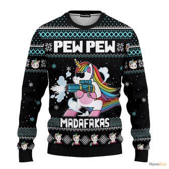 Animal Unicorn Pew Pew Ugly Christmas Sweater | Favorety AU