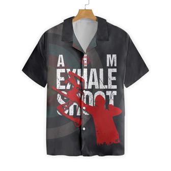 Archer Hawaiian Shirt, Archery Hawaiian Shirt, Aim Exhale Shot Aloha Shirt - Perfect Gift For Men, Archer, Family, Friends - Seseable