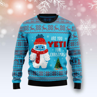 Are You Yeti For Christmas Blue Ugly Sweater - Thegiftio UK