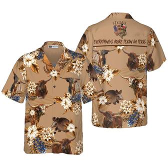 Armadillo And Longhorn Texas Hawaiian Shirt - Texan Aloha Shirt, Proud Texas State Flag Hawaiian Shirt - Perfect Gift For Men Women, Friends, Family - Seseable