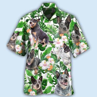 Australian Cattle Hawaiian Shirt For Summer - Green Tropical Dog Hawaiian Shirts - Gift For Men Women, Dog Lover, Dog Mom Dad - Seseable