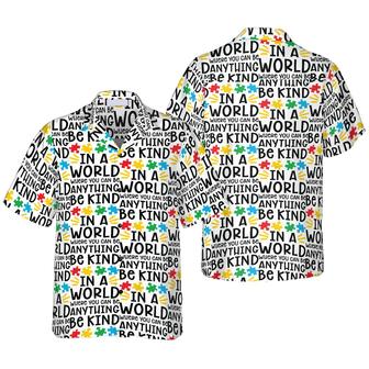 Autism Multicolor Hawaiian Shirt, Be Kind Autism Multicolor Puzzle Hawaiian Shirt - Perfect Gift For Husband, Boyfriend, Friend, Family - Seseable