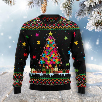 Autism Pattern Funny Ugly Christmas Sweater - Thegiftio UK