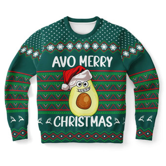 Avo Merry Christmas Green Avocado Ugly Sweater - Thegiftio UK