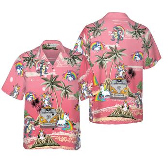Baby Unicorn Hawaiian Shirt, Palm Tree, Colorful Summer Aloha Shirts For Men Women, Perfect Gift For Husband, Wife, Boyfriend, Friend - Seseable