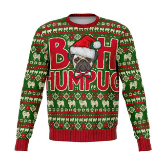 Bah Hum Pug Christmas Ugly Sweater - Thegiftio UK