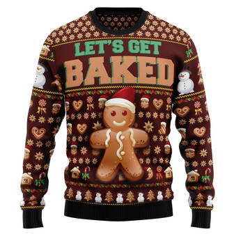 Baking Let‘s Get Baked Ugly Christmas Sweater - Thegiftio UK