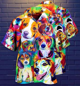 Beagle Aloha Hawaii Shirt - Dogs Painting Beautiful Hawaiian Shirt For Summer - Perfect Gift For Dog Lovers, Friend, Family - Seseable
