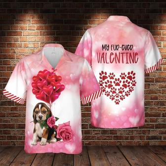 Beagle Aloha Hawaiian Shirt - Beagle Puppy Valentine Hawaiian Shirt, My Fur Ever Valentine Hawaiian Shirt For Men & Women, Beagle Lover - Seseable