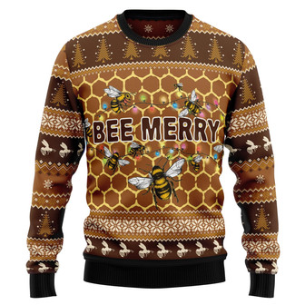 Bee Merry Ugly Christmas Sweater For Men And Women - Thegiftio UK