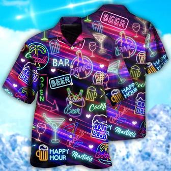 Beer Hawaiian Shirt, Beer Bottle, Beer Cocktails Drinking Bar Aloha Shirt For Men And Women - Perfect Gift For Beer Lovers, Summer - Seseable