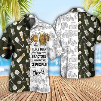 Beer Hawaiian Shirt, Beer Bottle With Tractor, I Like Beer And Trators Aloha Shirt For Men And Women - Perfect Gift For Beer Lovers, Summer - Seseable