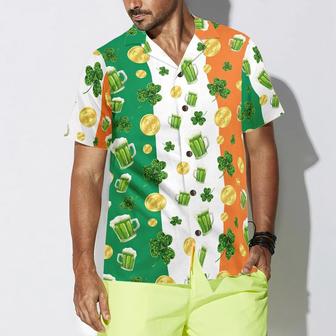 Beer Hawaiian Shirt, Beer Shamrock And Coin St Patrick's Day Hawaiian Shirt - Perfect Gift For Lover, Friend, Family - Seseable