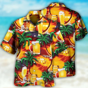 Beer Hawaiian Shirt, Beer Tropical Summer, Tropical Palm Tree Aloha Shirt For Men And Women - Perfect Gift For Beer Lovers, Summer | Seseable UK