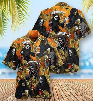 Beer Hawaiian Shirt, Death Drink Beer, Relax I Am Just Here For The Beer Aloha Shirt For Men And Women - Perfect Gift For Beer Lovers, Summer - Seseable