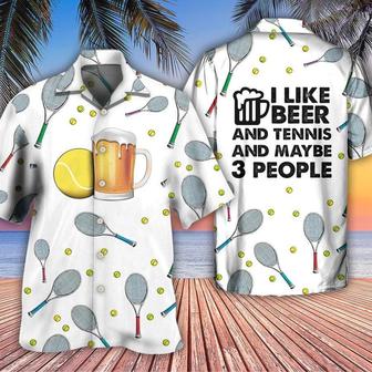 Beer Hawaiian Shirt, Tennis Ball, I Like Beer And Tennis Aloha Shirt For Men And Women - Perfect Gift For Beer Lovers, Tennis Lovers - Seseable