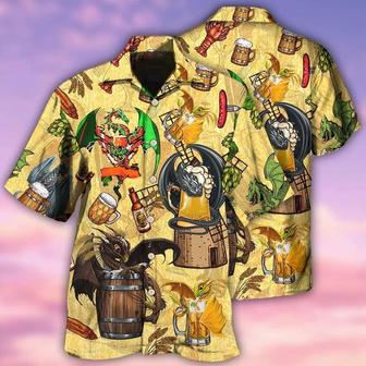 Beer Hawaiian Shirt, Tropical Beer, Drink Beer, Dragon Drunkgon Loves Beer Aloha Shirt For Men And Women - Perfect Gift For Beer Lovers, Summer - Seseable
