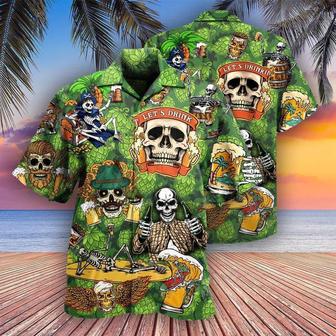 Beer Hawaiian Shirt, Tropical Summer, Skull Drink Beer, Let's Drink Beer Aloha Shirt For Men And Women - Perfect Gift For Beer Lovers, Summer - Seseable