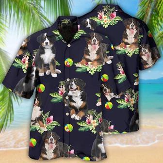 Bernese Mountain Aloha Hawaii Shirt - Dog Ball Tropical Floral Hawaiian Shirt For Summer - Perfect Gift For Dog Lovers, Friend, Family - Seseable