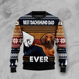 Best Dachshund Dad Ever Ugly Christmas Sweater - Thegiftio UK