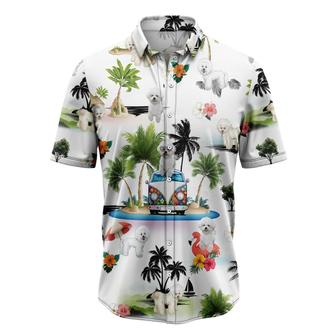 Bichon Frise Hawaiian Shirt, Dog Hippie Car Palm Vacation Aloha Shirt For Men Women - Perfect Gift For Dog Lovers, Husband, Boyfriend, Friend, Wife - Seseable