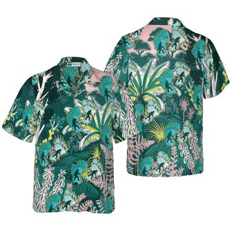 Bigfoot Hawaiian Shirt - Tropical Forest Bigfoot Hawaiian Shirt, Tropical Floral And Leaves Bigfoot - Perfect Gift For Husband, Boyfriend, Friend, Family - Seseable