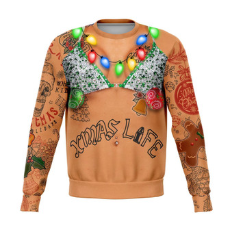 Bikini Xmas Life Tattoo Christmas Ugly Sweater - Thegiftio UK