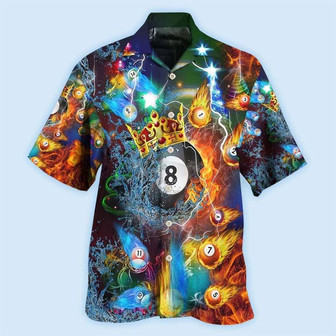 Billiard Hawaiian Shirt, Billiard Fire And Water Aloha Hawaiian Shirt, Merry Christmas Aloha Shirt For Men - Perfect Gift For Billiard Lovers - Seseable