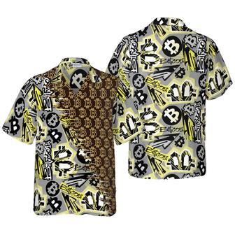 Bitcoin Hawaiian Shirt, Bitcoin Doodle Funky Pattern Hawaiian Shirt, Colorful Summer Aloha Shirt For Men Women, Gift For Friend, Family, Husband, Wife - Seseable