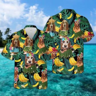 Bloodhound Hawaiian Shirt, Tropical Summer Leaves Aloha Shirt For Men And Women - Perfect Gift For Bloodhound Lovers, Husband, Friends, Family - Seseable