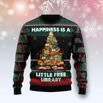 Book Free Library Funny Family Christmas Ugly Sweater - Thegiftio UK