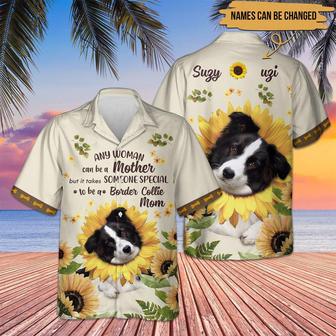 Border Collie Hawaiian Shirt Custom Name, Dog Sunflower Personalized Aloha Hawaiian Shirt, Perfect Gift For Dog Lovers, Dog Mom, Mother's Day | Seseable CA