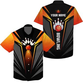 Bowling Custom Name Hawaiian Shirt, Bowling Balls And Pins Personalized Hawaiian Shirts For Men Women, Bowling Lovers, Team, Bowlers - Seseable
