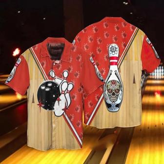 Bowling Hawaiian Shirt, Bowling Skull Hawaiian Shirt, Bowling Aloha HawaiianShirt For Men - Perfect Gift For Bowling Lovers, Bowlers - Seseable