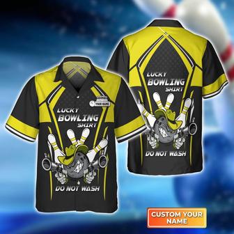Bowling Hawaiian Shirt Custom Name - Lucky Bowling Do Not Wash Yellow Personalized Aloha Hawaiian Shirt - Gift For Friend, Family, Bowling Lovers - Seseable