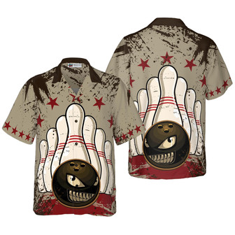 Bowling Hawaiian Shirt For Summer, Bowling Ball Vintage Background, Colorful Hawaiian Shirt Outfit For Men Women, Friend, Team, Bowling Lovers | Seseable UK