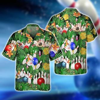 Bowling Hawaiian Shirt - Multiple Bowl And Ball In Flower Aloha Hawaiian Shirt - Gift For Friend, Family, Bowling Lovers - Seseable