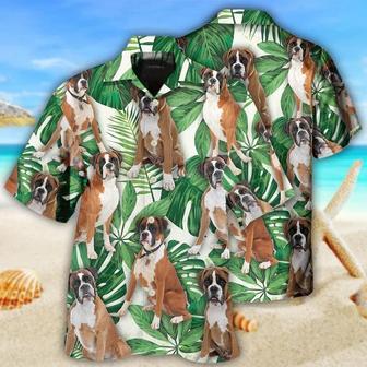 Boxer Aloha Hawaii Shirt - Dog Tropical Leaf Style Hawaiian Shirt For Summer - Perfect Gift For Dog Lovers, Friend, Family - Seseable